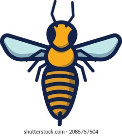 Bee illustration icon design flat animals
