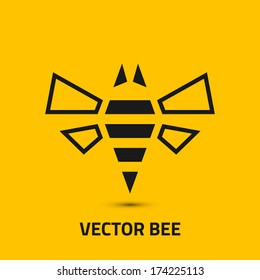 Bee illustration, icon. Stock vector 