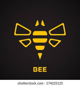 Bee illustration, icon. Stock vector 