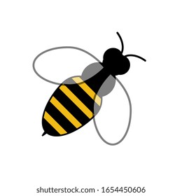 Bee illustration on white background
