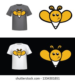 Bee, illustration of Bee, sticker, rule, king, tshirt print, vector illustration - Vector