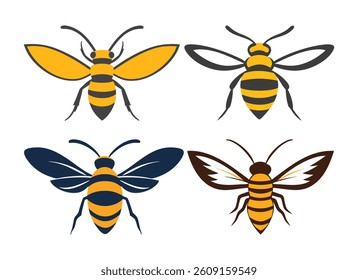 Bee Illustrations Honeybee Variations Designs