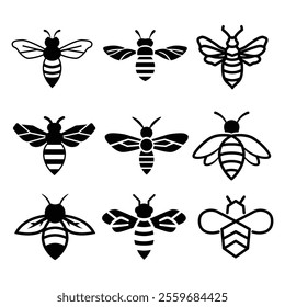 Bee Insect Animal Logo Vector Illustration