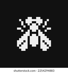 Bieneninsekt Emoji, Pixelkunstsymbol. Aufkleber, Tätowierung, Logo und Stickereidesign. Einzige Vektorgrafik. Video-Spiel Objekte 1 Bit Sprite.