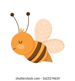 bee insect fauna farm animal cartoon background vector illustration