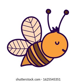 bee insect fauna farm animal cartoon background vector illustration