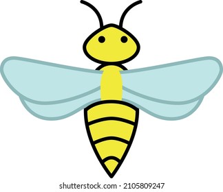 Bee Insect Filled Outline Icon Vector