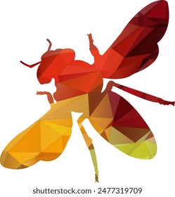 Bee Insect Flying Animal Polygon Style Illustration