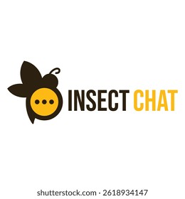 bee insect forum chat flat minimalist logo design