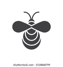 Bee insect icon. bumble flat simple pictogram. Wasp vector illustration