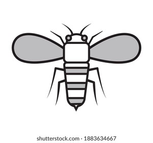 BEE INSECT LINEAR ICON IN NATURE