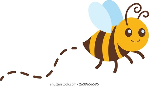 bee, insect, nature, flying, cartoon, illustration, honey, summer, cute, yellow, wings, pollination, animal, simple, buzzing, design