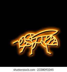 bee insect neon light sign vector. bee insect illustration