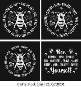 Bee Inspirational Quotes Vector T-shirt