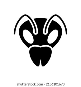 Bee Isolated Glyph Icon Animal Head Stock Vector (Royalty Free ...