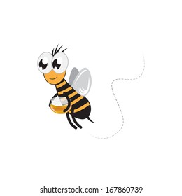 Bee - Isolated On White Background - Vector Illustration, Graphic Design Editable For Your Design