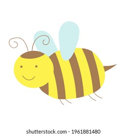 Bee. Isolated on white background. Vector illustration.