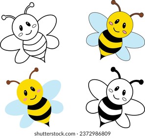 Bee Isolated on White Background