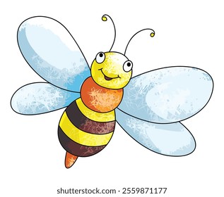 Bee isolated on white background