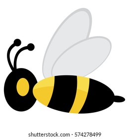Bee isolated on white background.