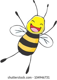 Bee Joyful / A happy bee jumping for joy