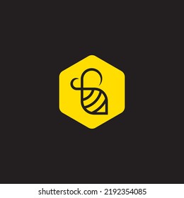 Bee keeper hexagon logo design