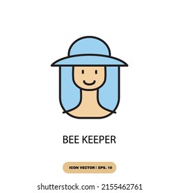 bee keeper icons  symbol vector elements for infographic web