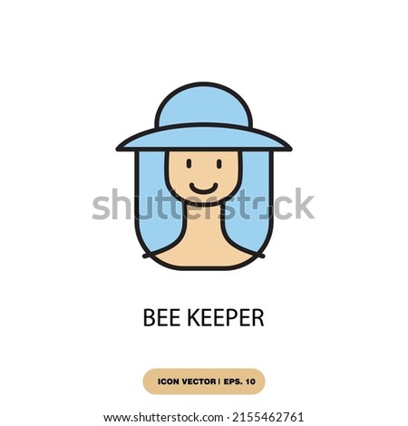 bee keeper icons  symbol vector elements for infographic web
