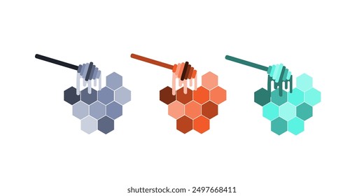 Bee keeping icon set, honeycomb concept, wasp, beehive vector line icons, honey production, save the bees emblems, symbols isolated on white background.