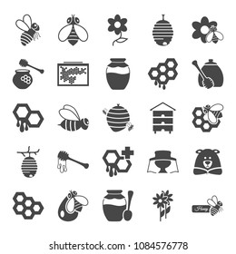 Bee keeping simple design icons set for web and mobile design