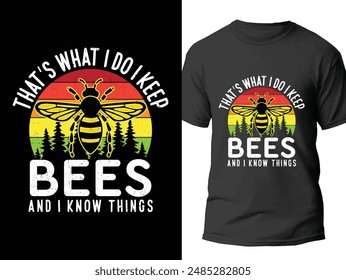 Bee keeping t shirt design. Bee t-shirt vector. Honey shirt