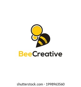 bee kids school logo motivational vector illustration