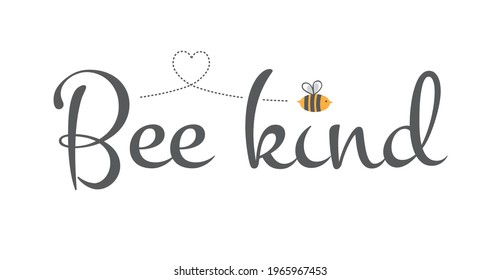 Bee kind with a bee flying a heart, logo design
