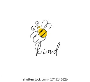  Bee kind logo design sign