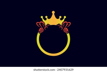 bee king logo design gradient logo design new bee logo