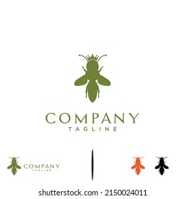 bee king logo design on isolated background