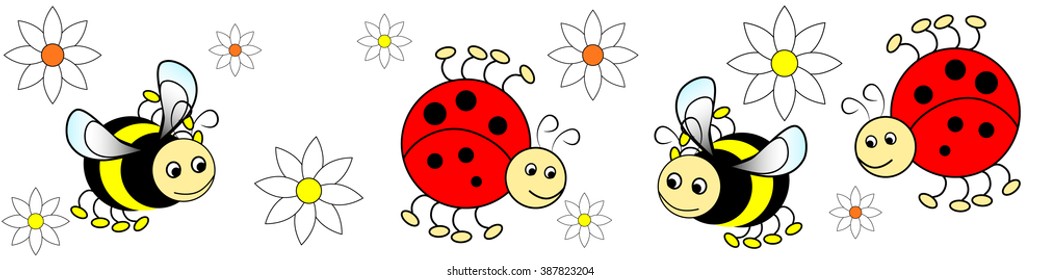 the bee and ladybug