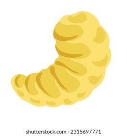 Bee larvae or grub with no legs, isolated icon of maggot of honeybee. Lifecycle and growth of insects, beekeeping knowledge and apiary 101 for agricultural purposes. Vector in flat style illustration