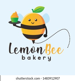 bee lemon , bakery logo design template
