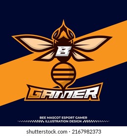 Bee letter B logo design, Hornet bee mascot esport illustration design, Angry bee esport mascot logo