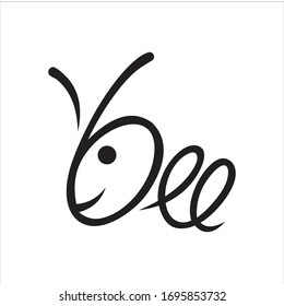 bee and letter b vector logo graphic animal abstract