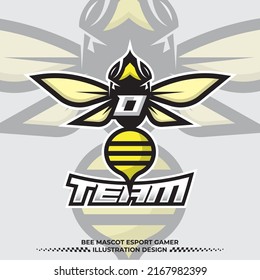 Bee letter O logo design, Hornet bee mascot esport illustration design, Angry bee esport mascot logo