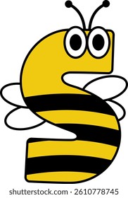 Bee Letter Vector Element Alphabet S