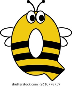 Bee Letter Vector Element Alphabet Q