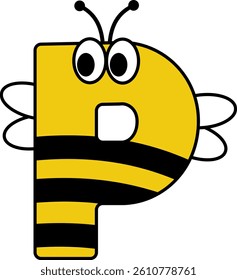 Bee Letter Vector Element Alphabet P