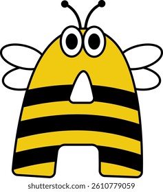 Bee Letter Vector Element Alphabet A