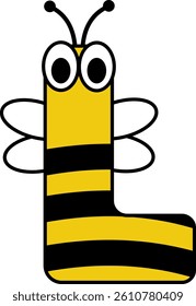 Bee Letter Vector Element Alphabet L
