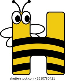Bee Letter Vector Element Alphabet H