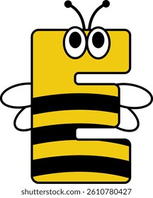 Bee Letter Vector Element Alphabet E