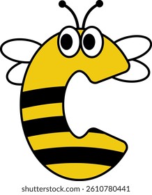 Bee Letter Vector Element Alphabet C
